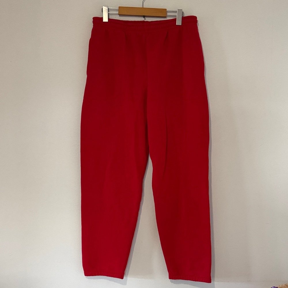 Vintage Fruit Of The Loom Jogging Pants / Large / Red / 1990s